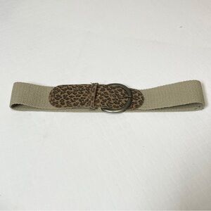 Leopard Print Belt with Tan Strap